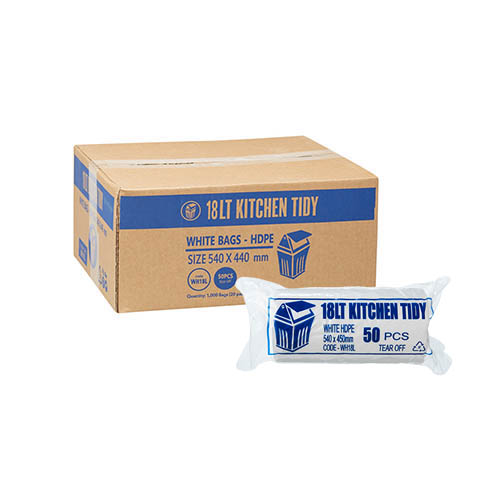 18L White Kitchen Tidy Liner Roll 540X450mm (ctn1000)