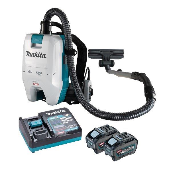40V Brushless Backpack Vacuum Kit - 2x 5.0Ah Batteries + DC40RA Charger