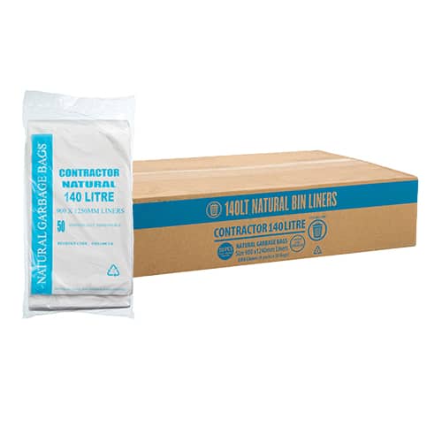 140L Clear Contractor Bin Liner Star Seal 1250x900mm (ctn200)