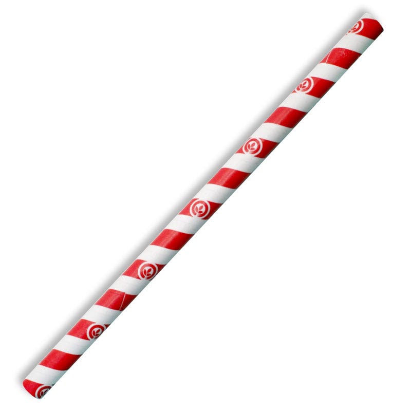 10mm Jumbo Red Stripe Biostraw x2500