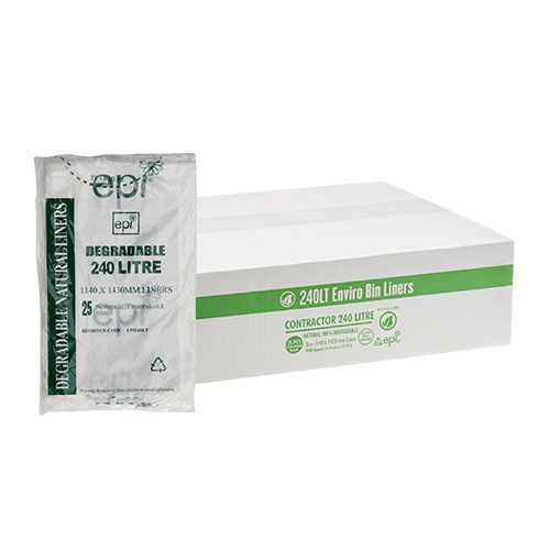 240L Clear EPI Degradable Bin Liner 1420x1140mm (ctn100)