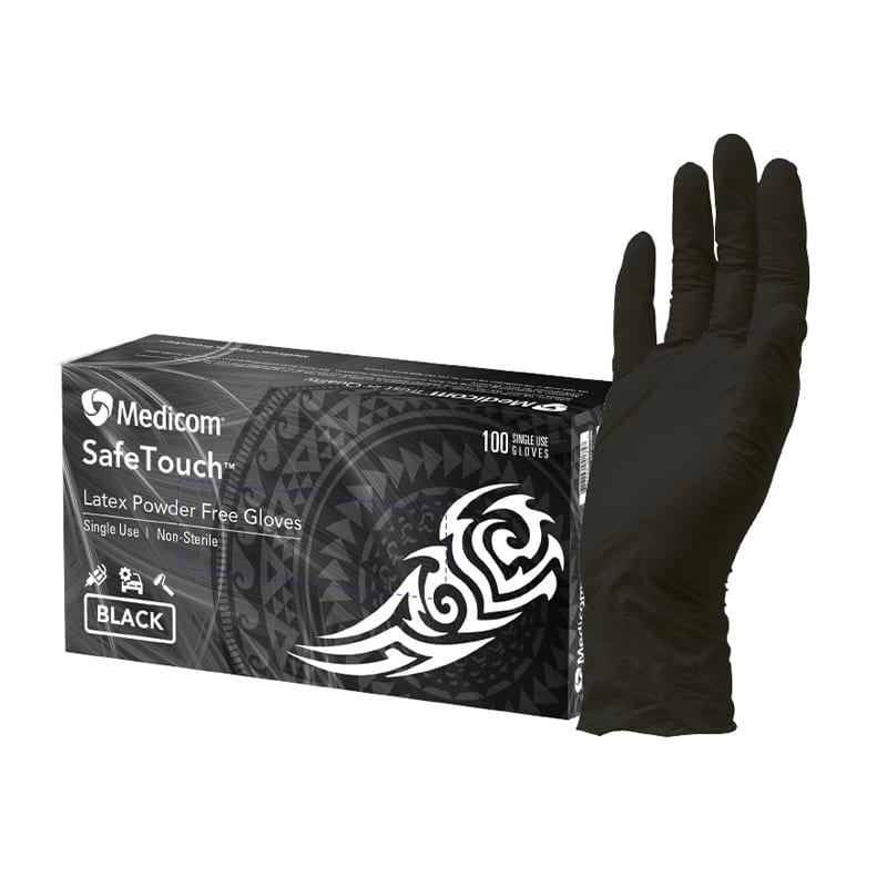 Black Latex Powder Free Examination Glove L x100