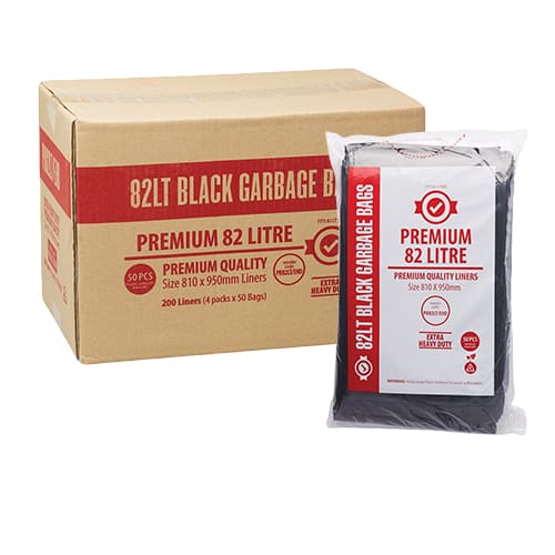 82L Black Premium EHD Bin Liner Star Seal 980x810mm (ctn200)