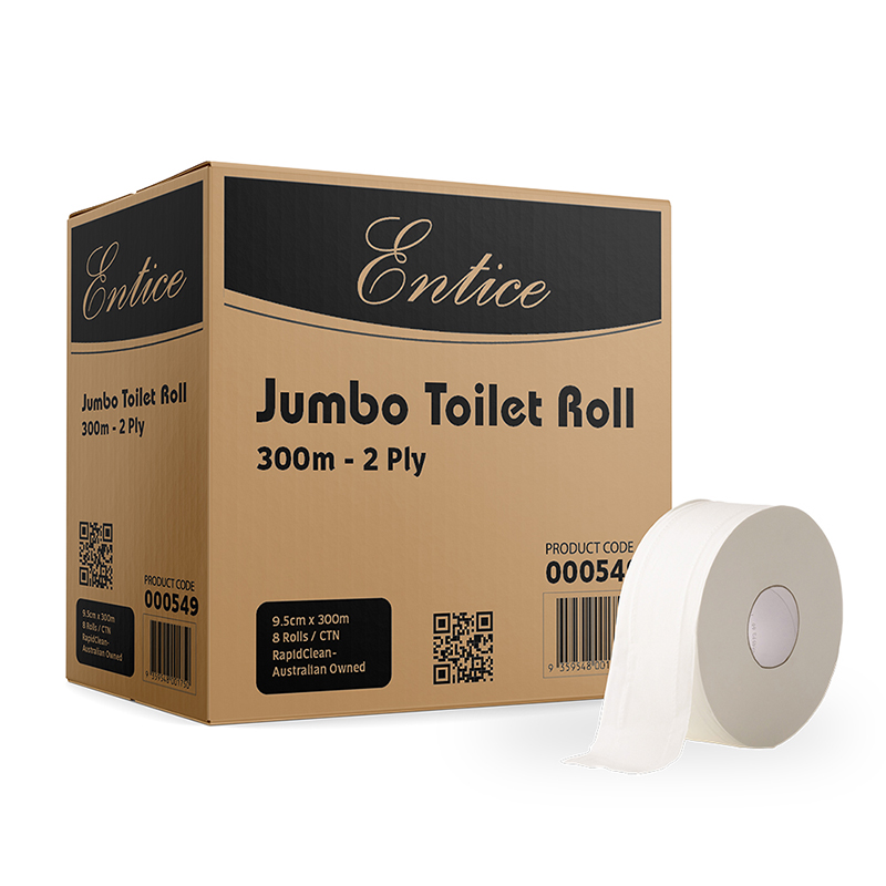 2Ply 300M Jumbo Toilet Roll X8