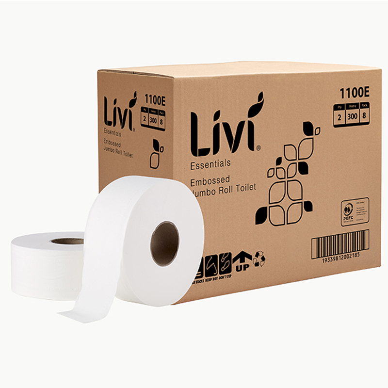 Essentials Jumbo Roll Toilet 2Ply 300M 8 Ctn