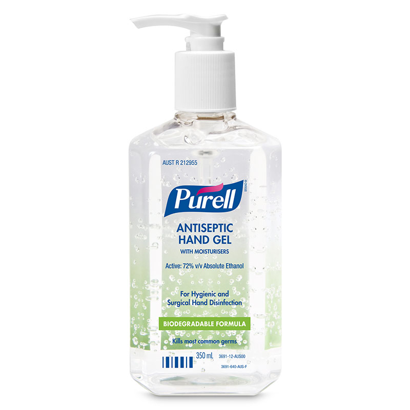 Instant Hand Sanitiser - Gel 350ml Pump Bottles X 12 Units