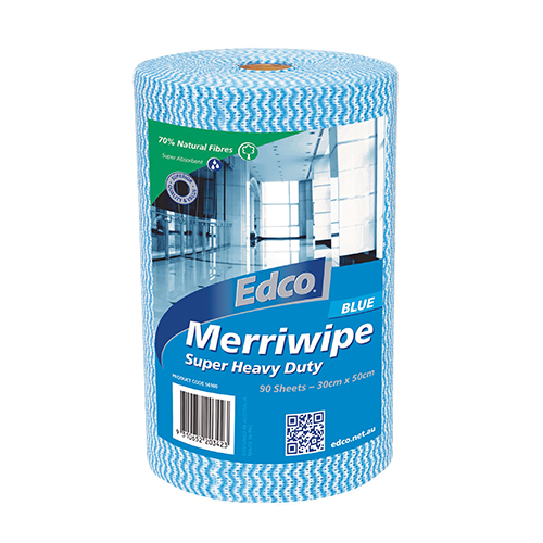 Edco Merriwipe Super Heavy Duty Wipes Blue Rolls
