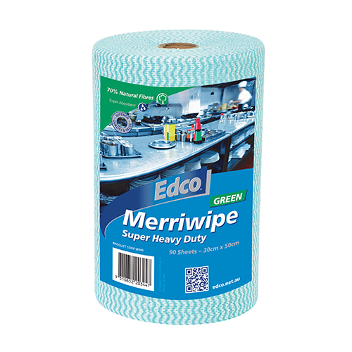 Edco Merriwipe Super Heavy Duty Wipes Green Rolls