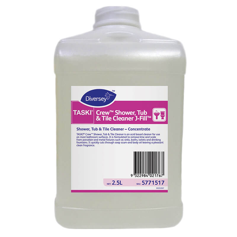 Diversey Taski Crew Shower Tub &Tile J-Fill 2.5L Toilet & Washroom Cleaner
