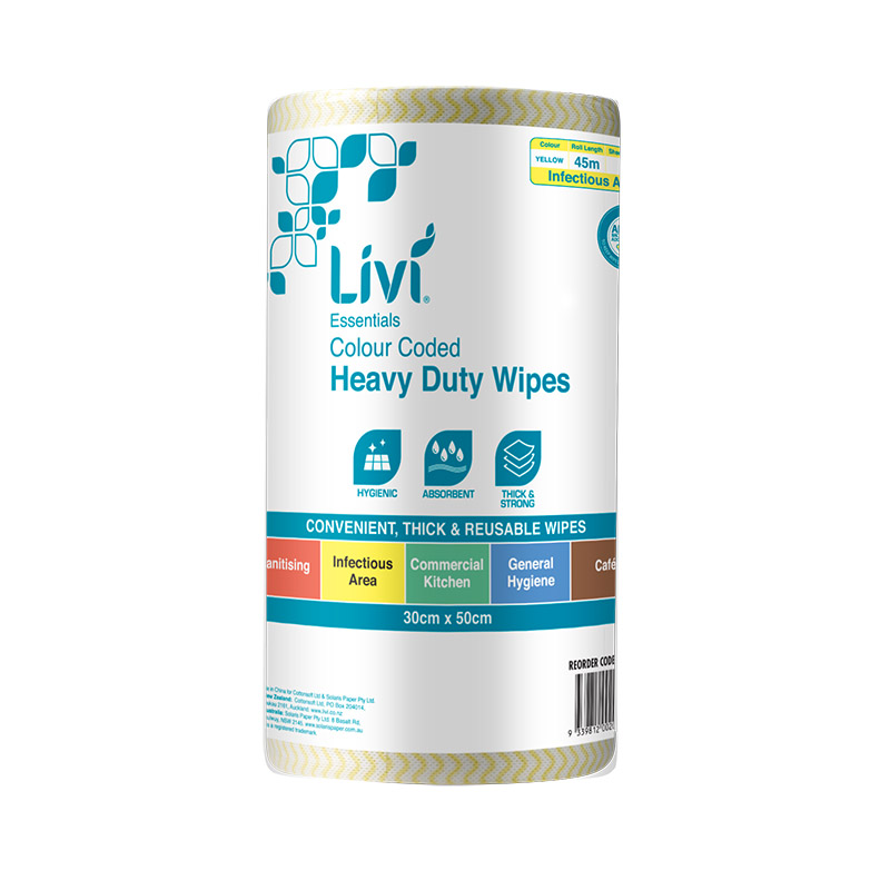 Essentials Commercial Wipes (Yellow) Antibacterial