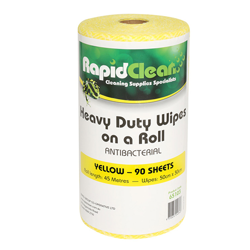 RapidClean Heavy Duty Wipes Yellow Roll