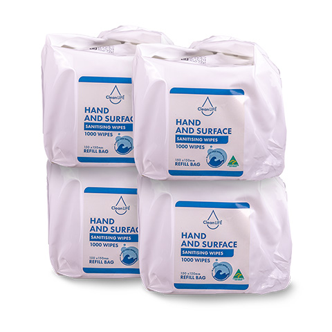 Antibac Wipes 150mmx150mm Bulk Refill 1000/Roll(ctn4)
