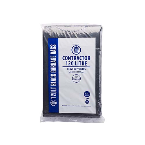 120L Black Contractor Bin Liner Star Seal 1100x900mm (ctn200)