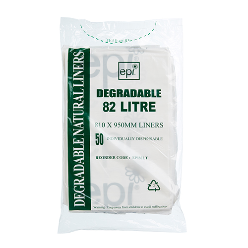 82L Clear EPI Degradable Bin Liner 950x810mm (ctn250)
