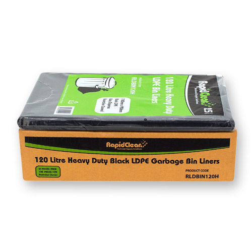 120 Ltr Ld H/Duty Blk B/Liner X100