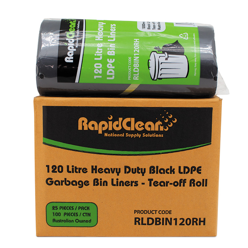 120 Ltr Ld H/Duty Blk B/Liner Roll X100