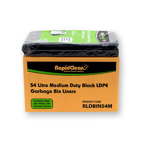 54 Ltr M/Duty Ld Blk B/Liner X250