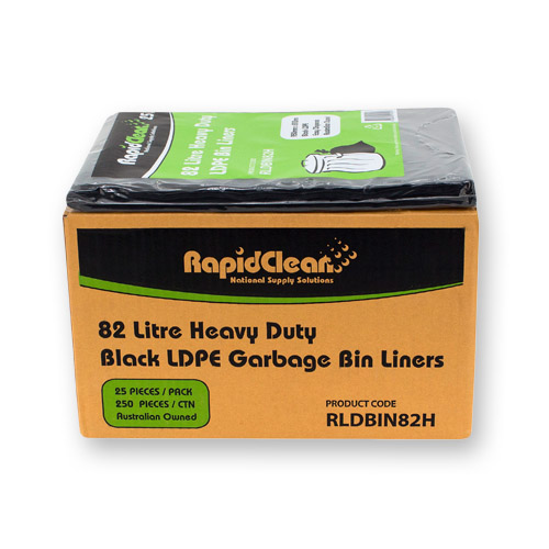 82 Ltr H/Duty Ld Black B/Liner X250